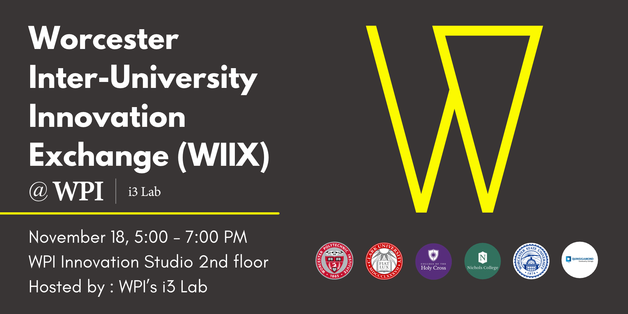 Worcester Inter-University Innovation Exchange - Fall 2026 Website Banner