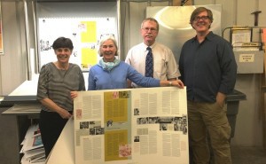 At Puritan Capital in October 2015, just after the team had approved the first press sheet. Pictured are, from left, Dianne Vanacore, Susan McNally, production manager for True to Plan, Mike Dorsey, and designer Rick Rawlins.