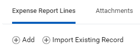 Add or Import Existing Record buttons
