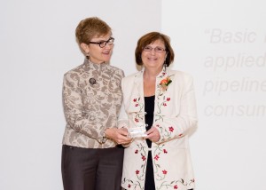 Karen Kashmanian Oates, right, with Sophia Maggelakis, Dean of the College of Science at RIT
