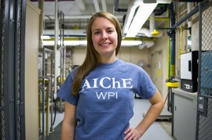 Melissa Dery ’15 has been president of the WPI student chapter of AIChE for the past two years.