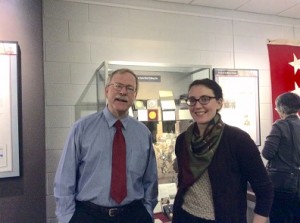 Co-curators Michael Dorsey, director of research communications; and Molly Bruce, former access and outreach archivist.