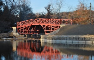Students from Worcester Technical High School have been putting finishing touches on the new bridge, which will be dedicated on Dec. 8.
