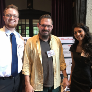 Prof. Lane Harrison with students Cole and Apoorva.