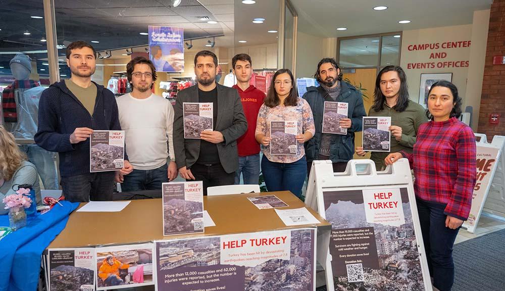 WPI students, faculty, and staff from Turkey gather donations following the earthquakes.
