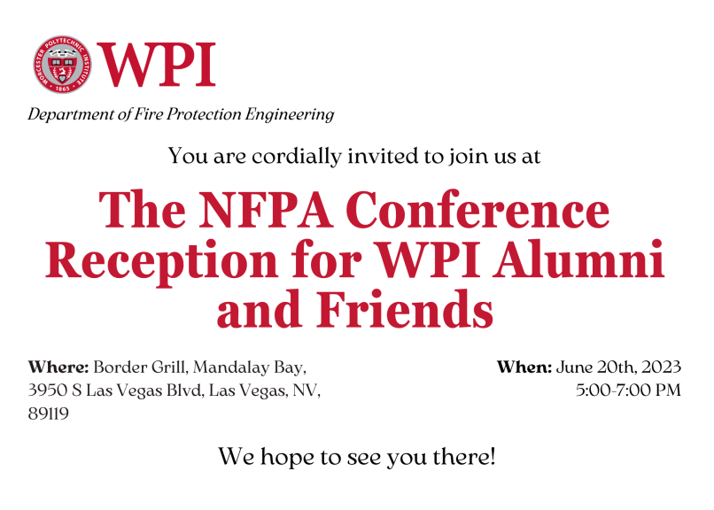 The NFPA Conference Reception for WPI Friends and Family Event Invitation