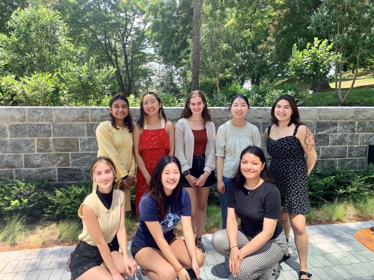 A group photo of all of the female REU students summer 2022