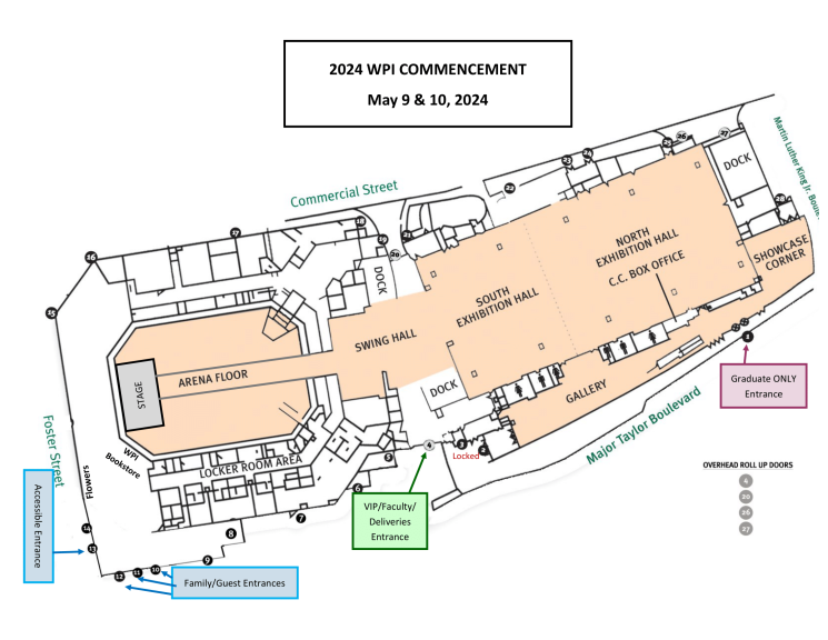 DCU Commencement map for guests
