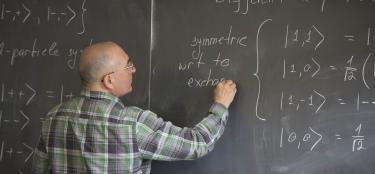 A professor teaching