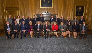 WPI alumni and newest members of the Supreme Court Bar gather for a photo.