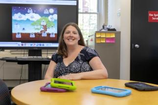 Erin Ottmar, assistant professor of psychology and learning sciences, is developing a game and an app to help students learn algebra and math problem-solving more easily, and to help teachers use tech to more effectively teach students. 