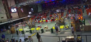 Robotics Competition in Harrington Auditorium.