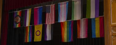 Flags in Alden Hall