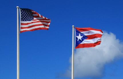 Puerto Rico and U.S. flags