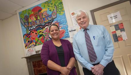 Maria DeJesus, Shelter Director at Friendly House, with Gordon Hargrove, Executive Director