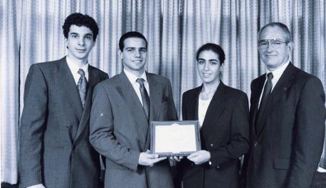 President Strauss with President's IQP Award co-winners (circa 1980).