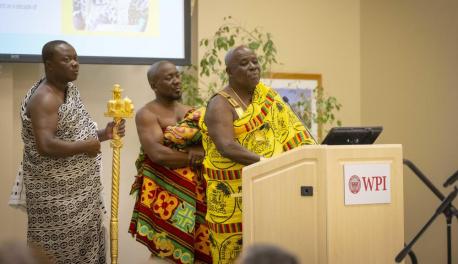  His Majesty Osagyefuo Amoatia Ofori Panin, the revered Okyenhene King of Akyem Abuakwa, Ghana, speaks at Worcester Polytechnic Institute 