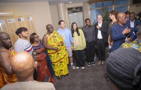 Okyenhene met with students and faculty during his visit