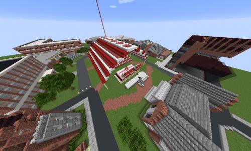 The Minecraft version of the WPI campus. alt