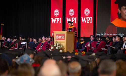 Rochelle Walensky speaks at WPI Commencement